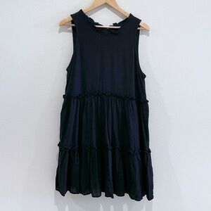 V ery j Ruffle Tiered Black Dress Size M